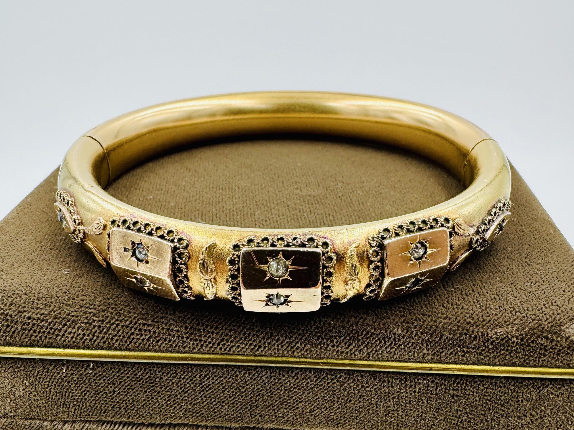 Antique Victorian Gold Filled Hinged bangle Bracelet