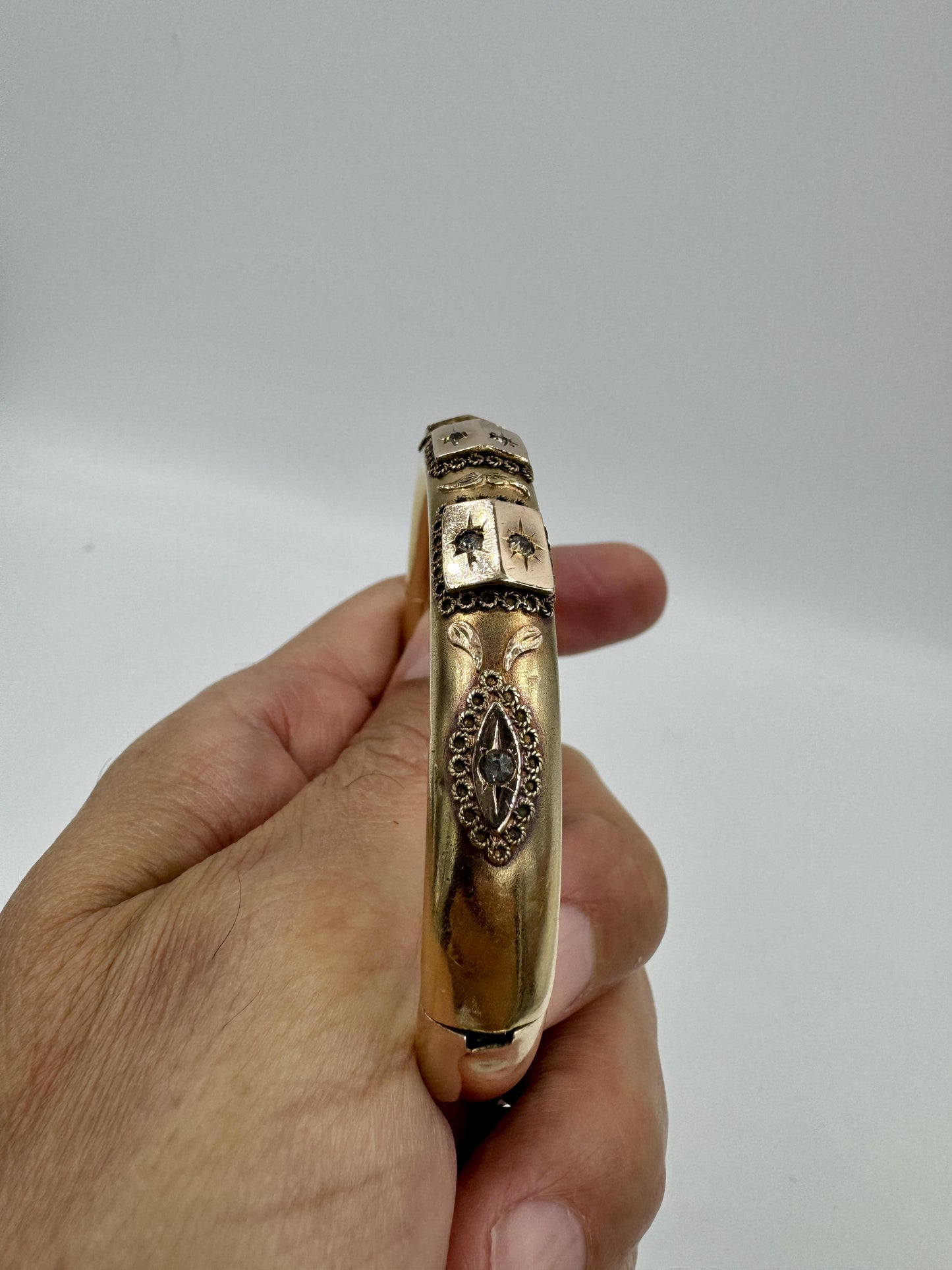Antique Victorian Gold Filled Hinged bangle Bracelet