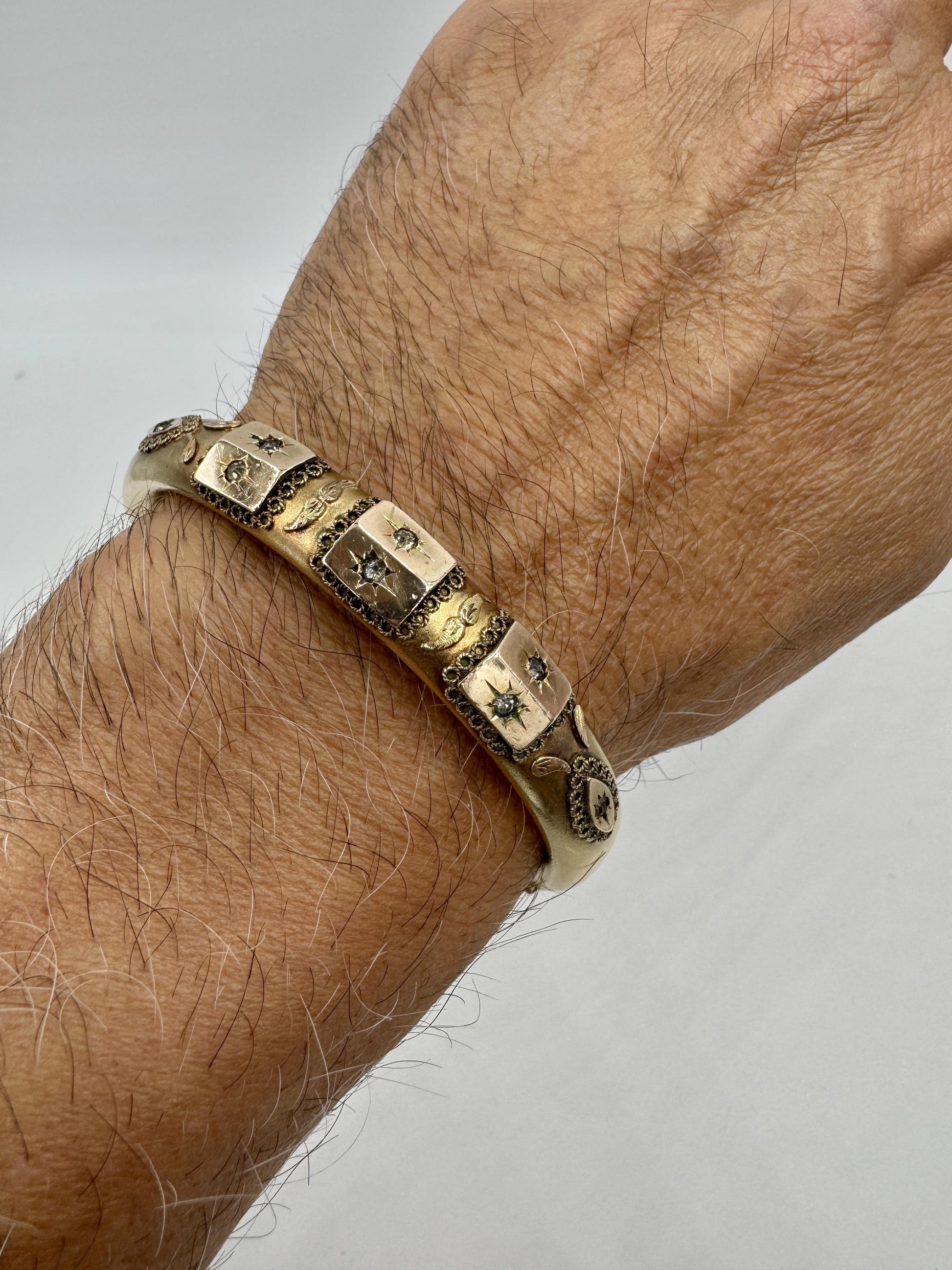 Antique Victorian Gold Filled Hinged bangle Bracelet