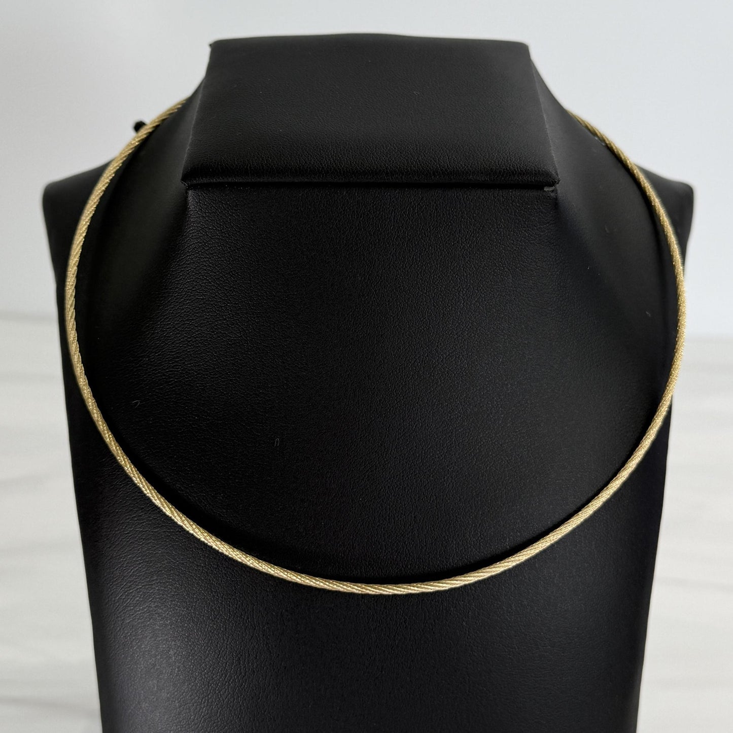 Estate Rounded Cable Wire Rope Twist Necklace 14k Yellow Gold