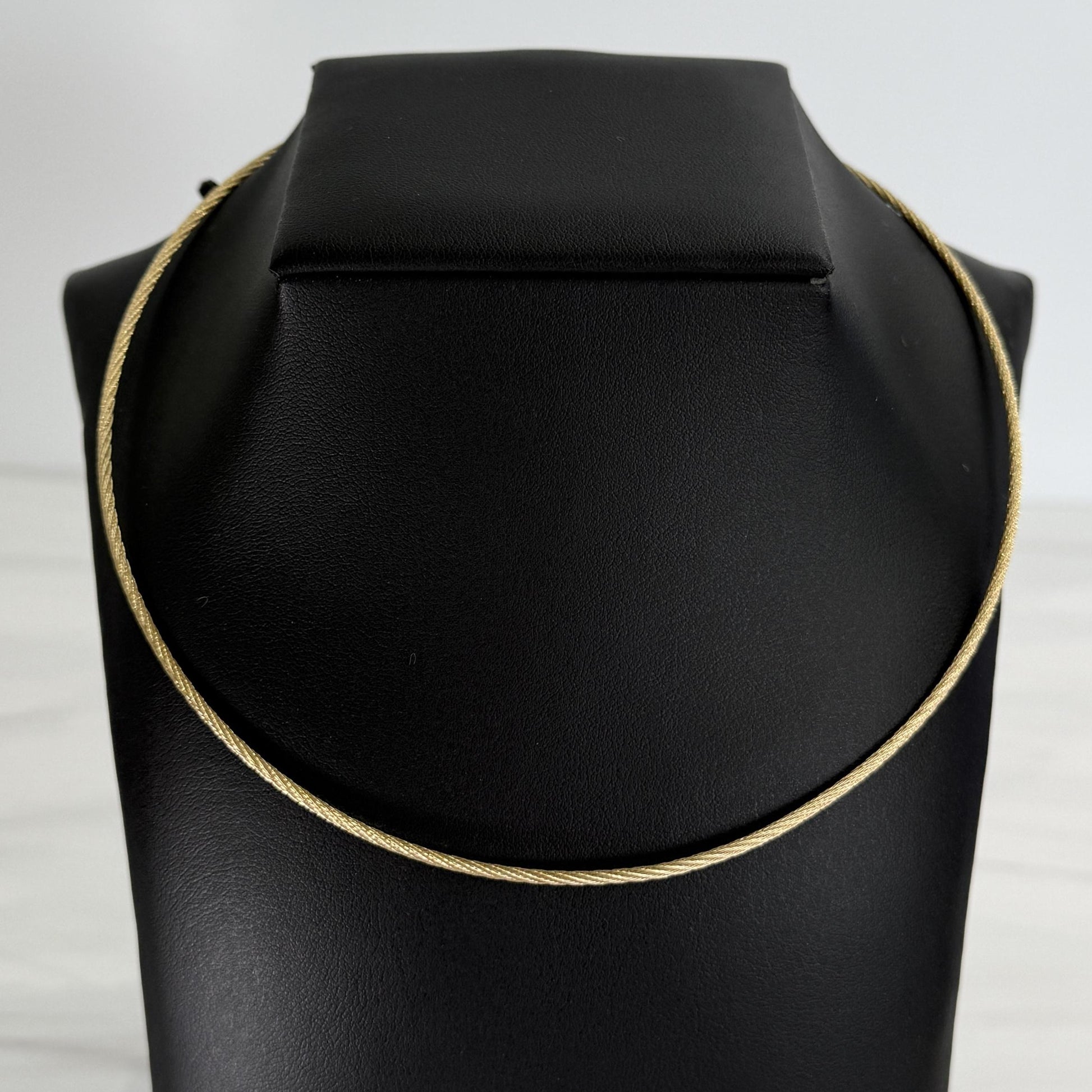 Estate Rounded Cable Wire Rope Twist Necklace 14k Yellow Gold