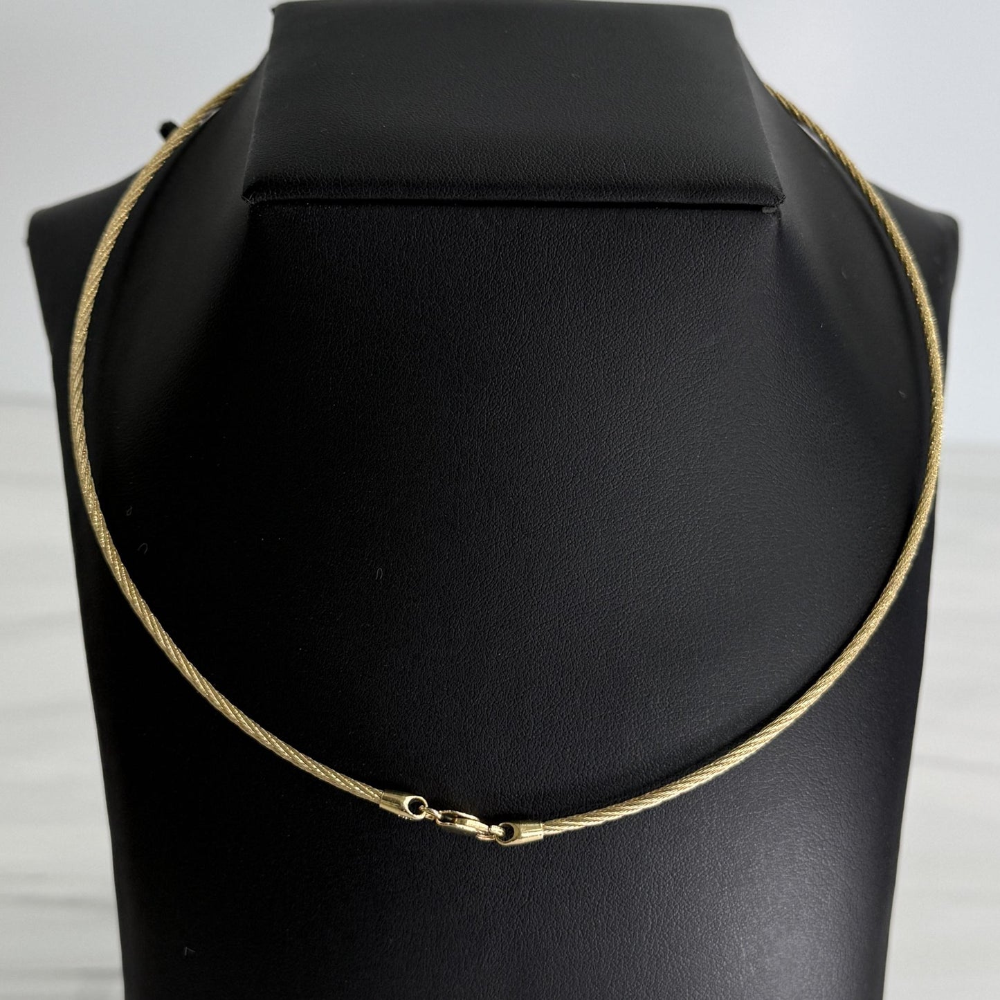 Estate Rounded Cable Wire Rope Twist Necklace 14k Yellow Gold
