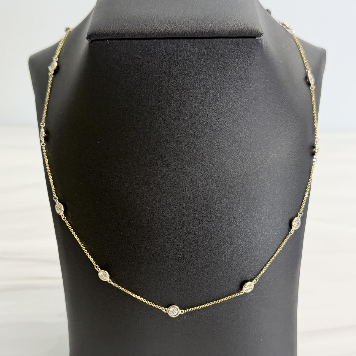 18" Diamonds by the Yard Necklace 14k Yellow Gold