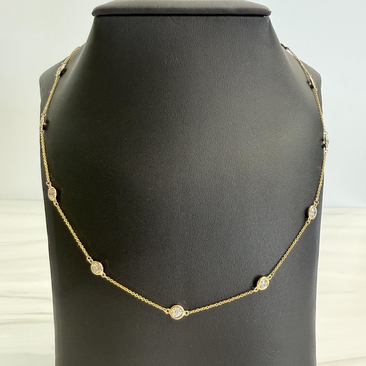 18" Diamonds by the Yard Necklace 14k Yellow Gold