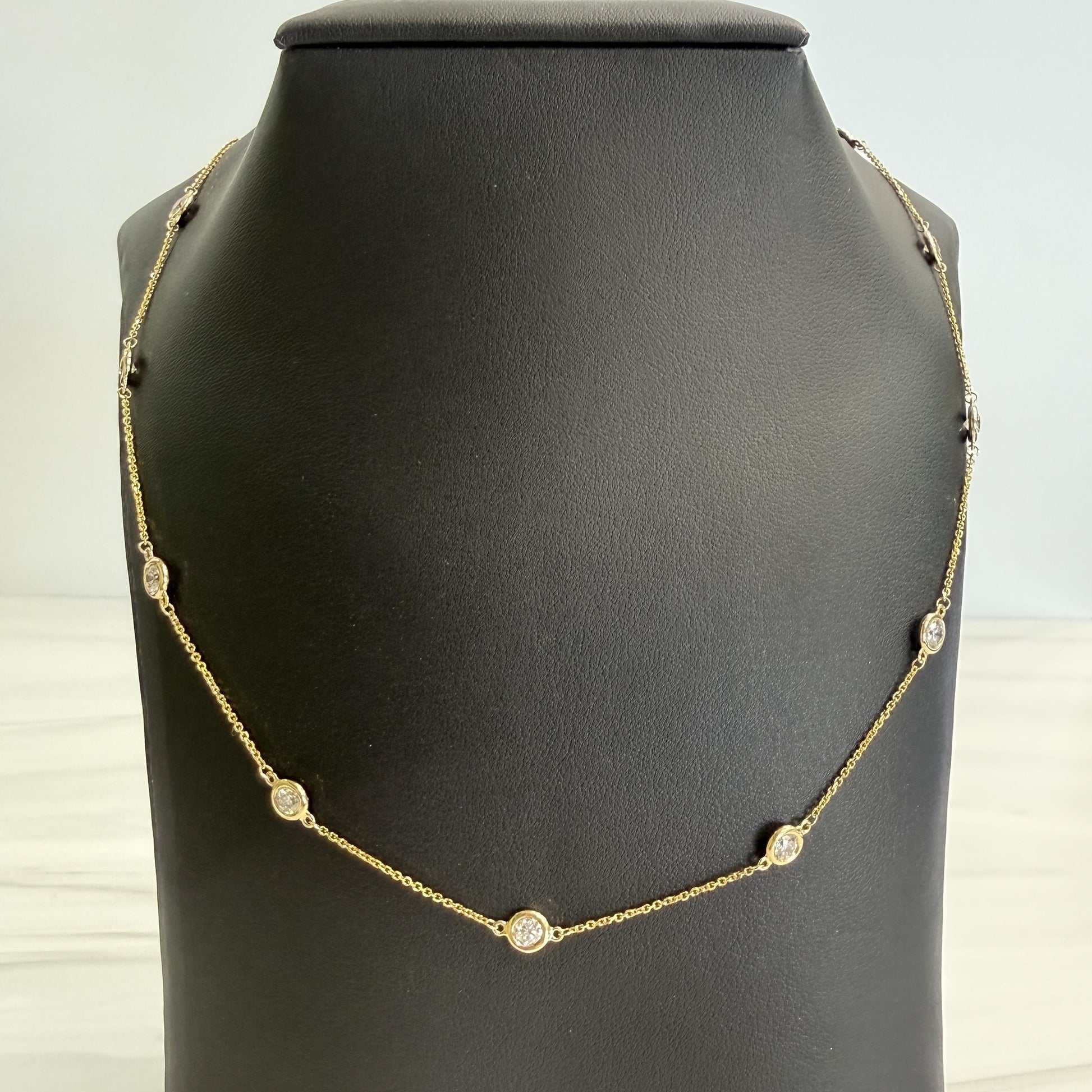 18" Diamonds by the Yard Necklace 14k Yellow Gold