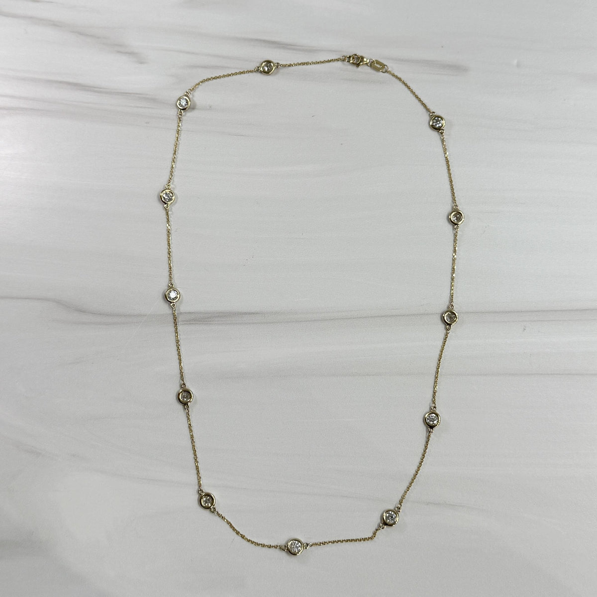 18" Diamonds by the Yard Necklace 14k Yellow Gold