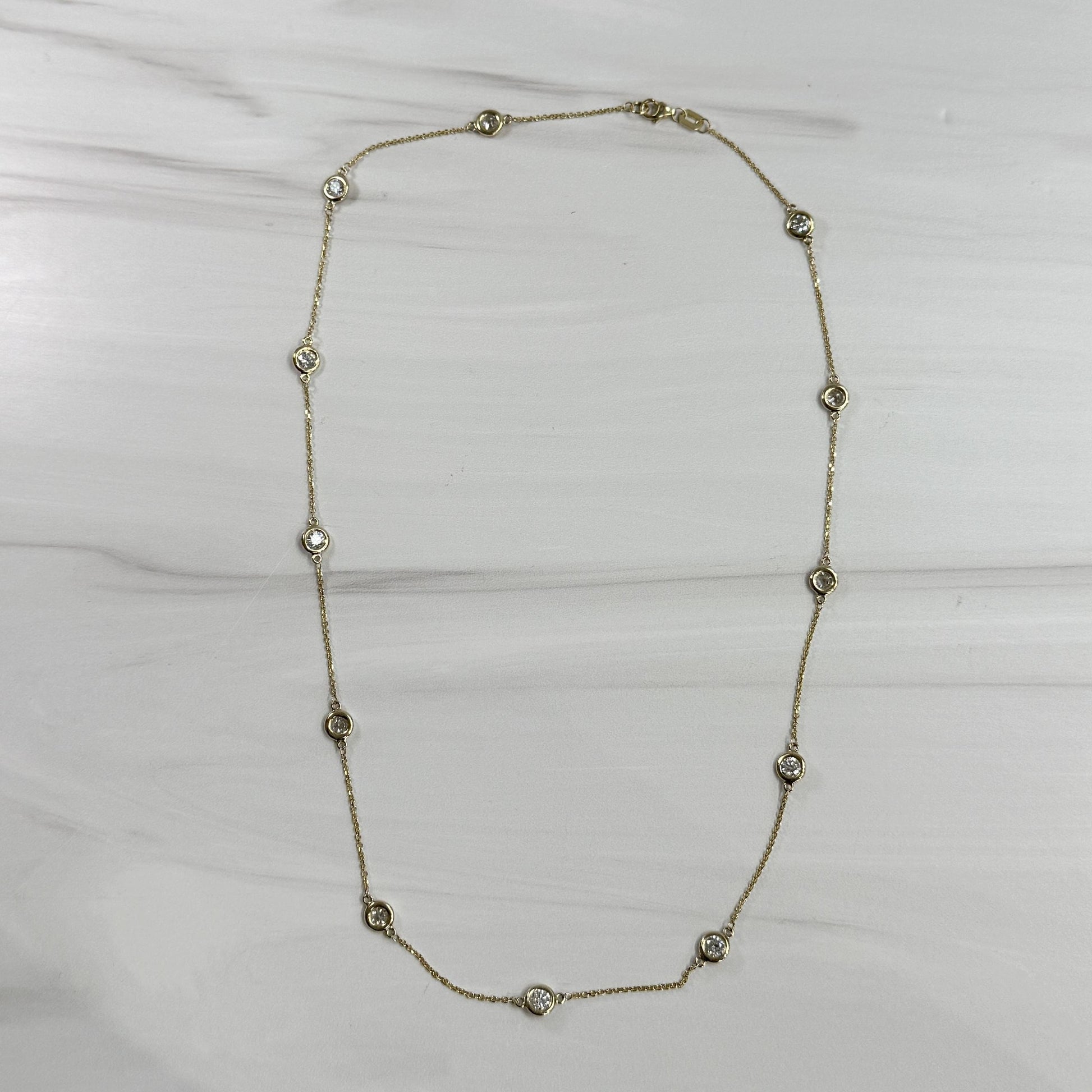 18" Diamonds by the Yard Necklace 14k Yellow Gold