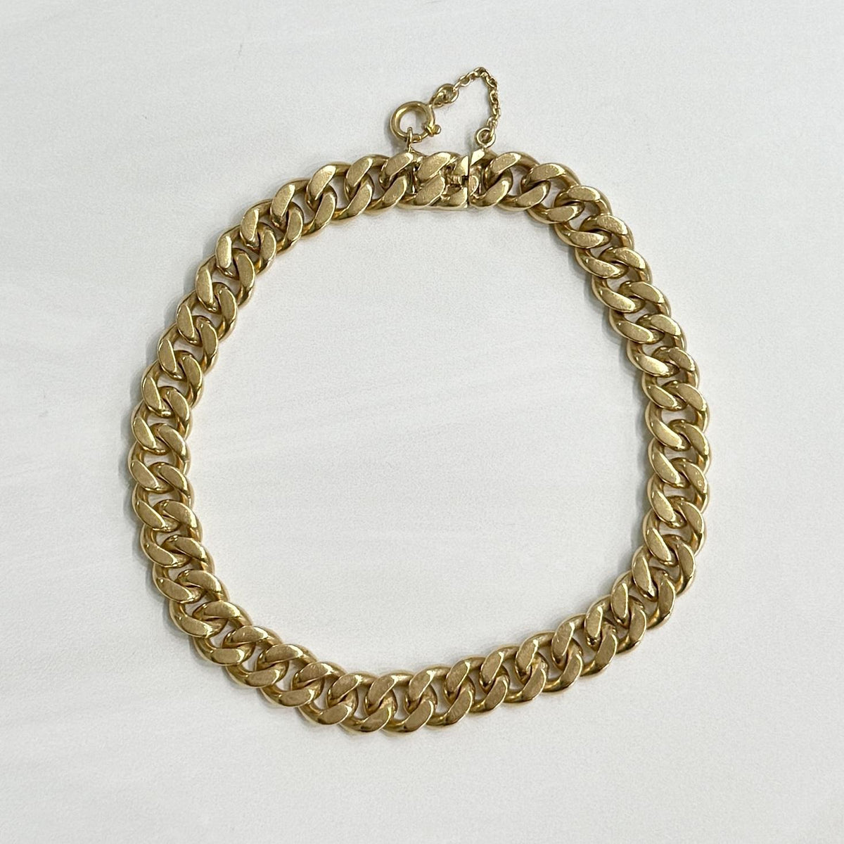 Vintage 1950's Portuguese Curb Link Bracelet 19k Yellow Gold