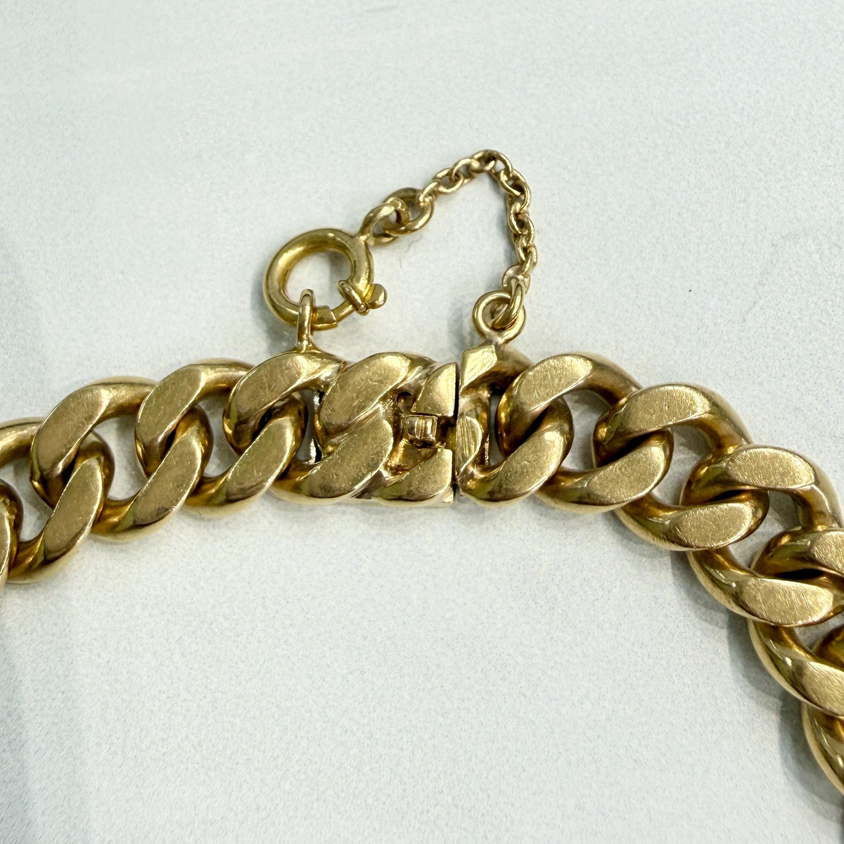 Vintage 1950's Portuguese Curb Link Bracelet 19k Yellow Gold