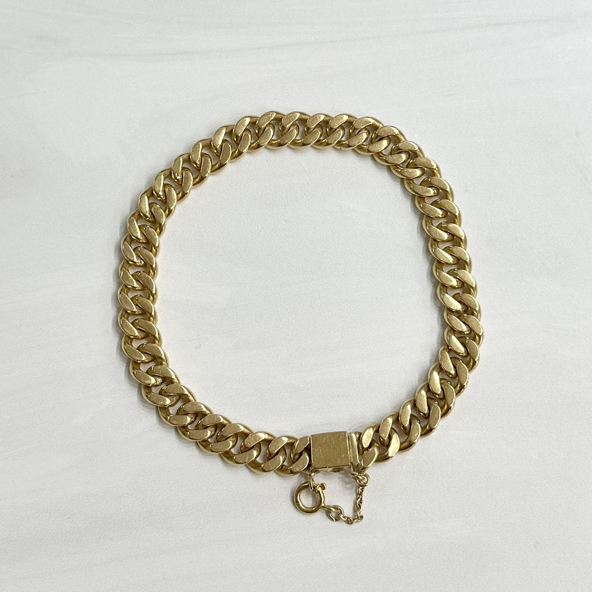 Vintage 1950's Portuguese Curb Link Bracelet 19k Yellow Gold