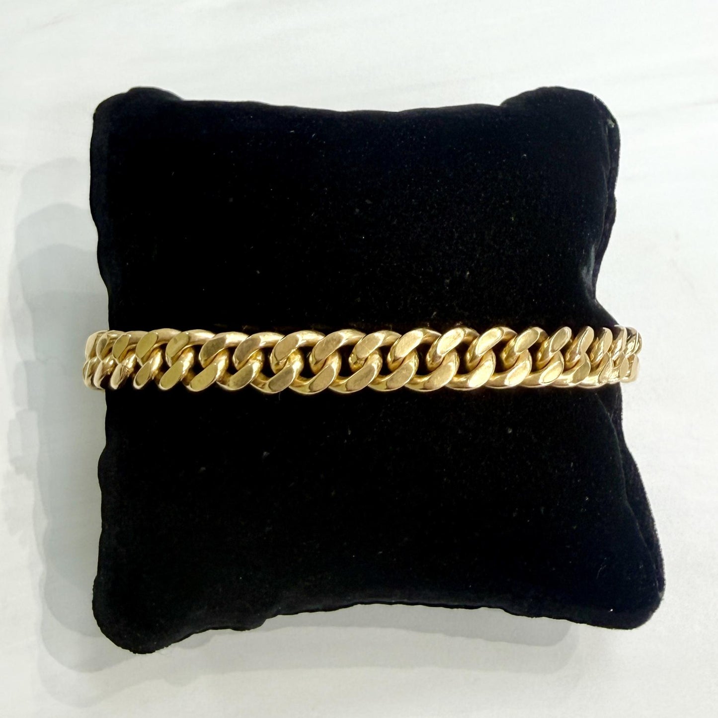 Vintage 1950's Portuguese Curb Link Bracelet 19k Yellow Gold