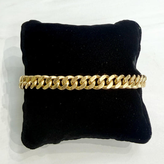 Vintage 1950's Portuguese Curb Link Bracelet 19k Yellow Gold