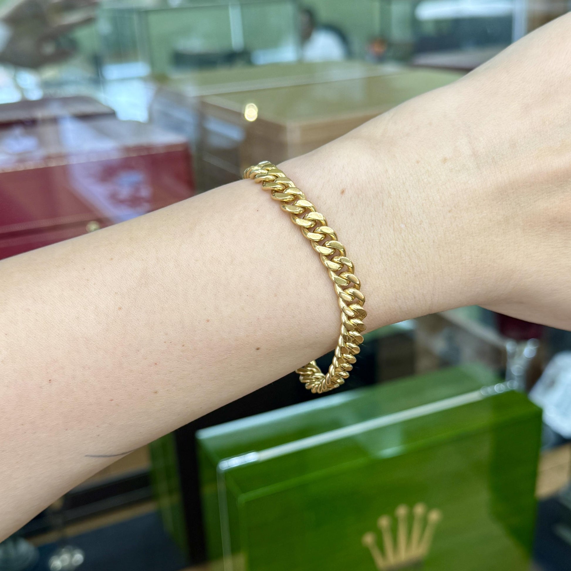 Vintage 1950's Portuguese Curb Link Bracelet 19k Yellow Gold