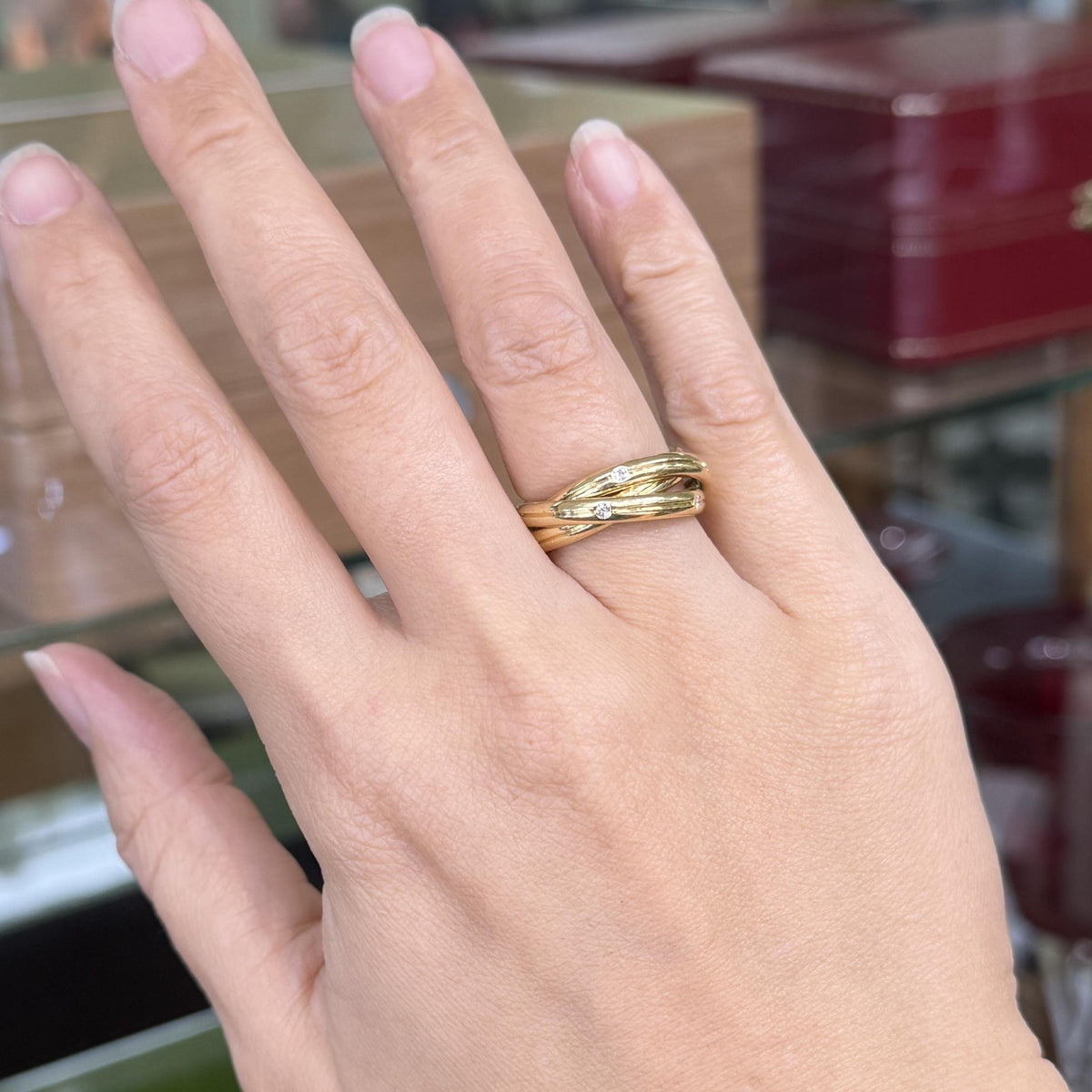 Cartier Constellation Trinity Rolling Band Ring 18k Yellow Gold