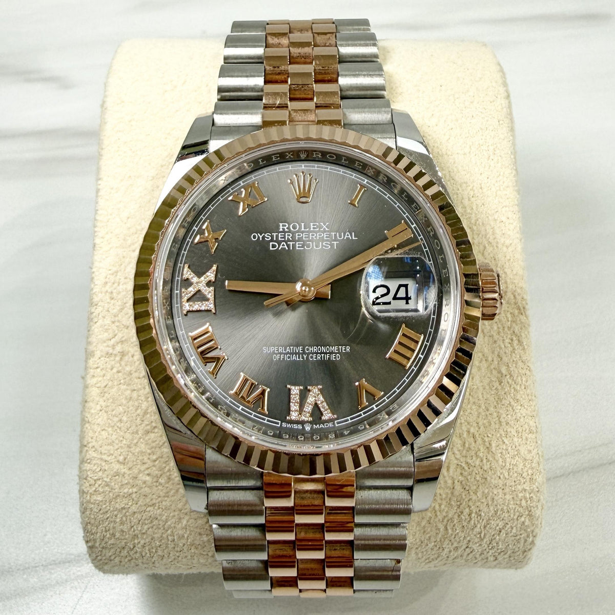 Rolex Datejust 36mm Ref 126231-0023 Everose Gold Oystersteel Complete