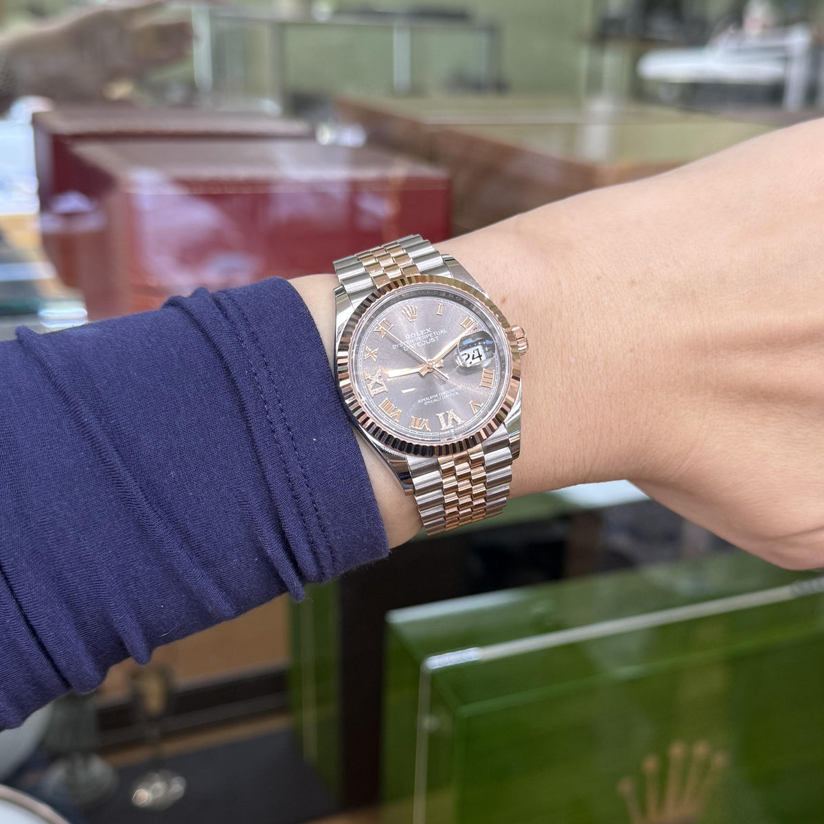 Rolex Datejust 36mm Ref 126231-0023 Everose Gold Oystersteel Complete