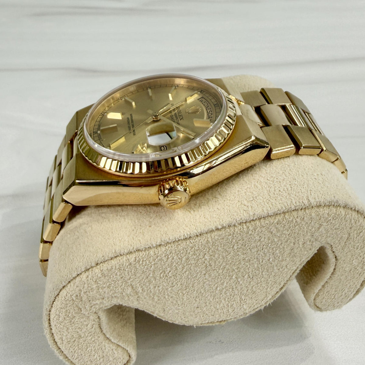 Rolex President Oysterquartz Day-Date 18k Mens 36mm 19018 1980