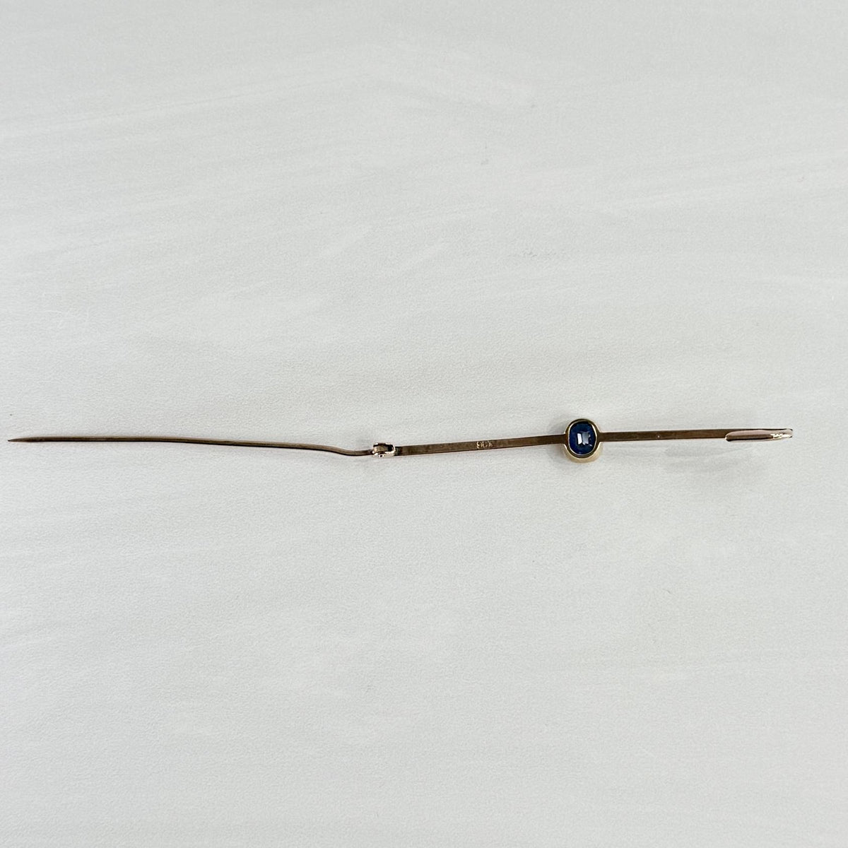 Victorian Old Cut No Heat Sapphire Bar Brooch 9ct Gold