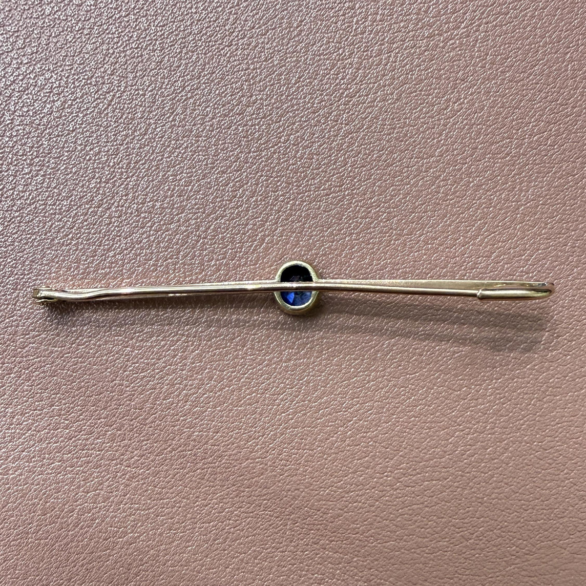Victorian Old Cut No Heat Sapphire Bar Brooch 9ct Gold
