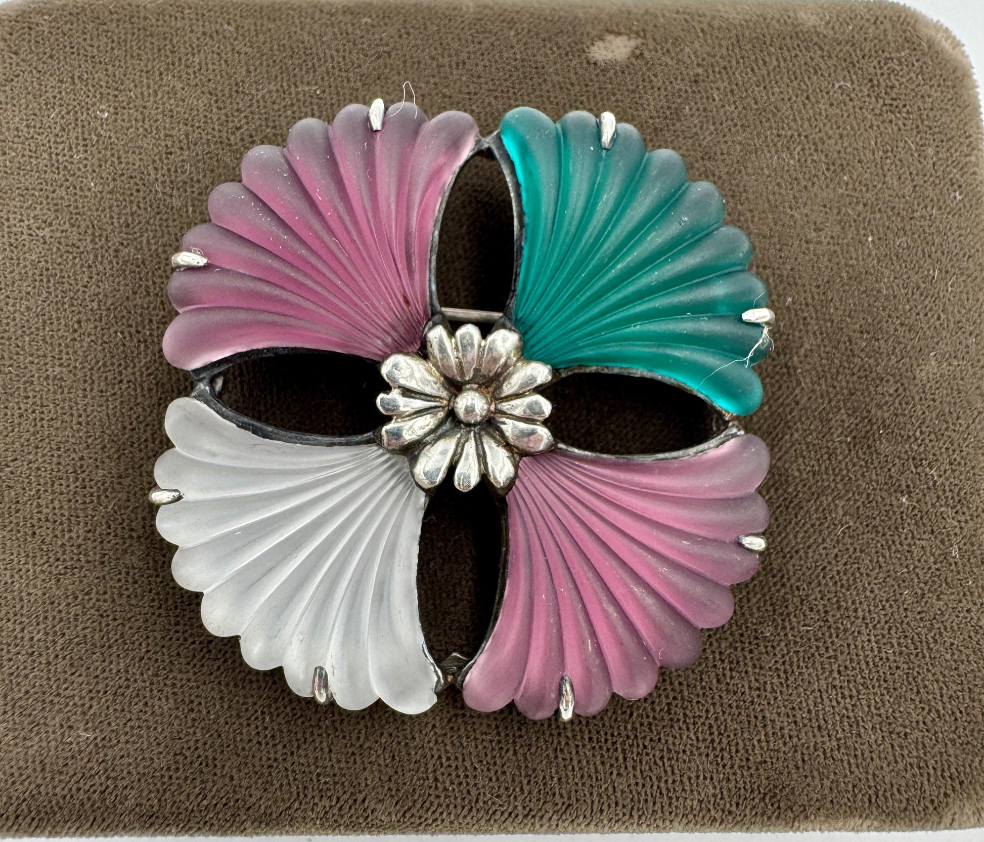 Rare Kenneth Cole Sterling Silver Flower Brooch pin