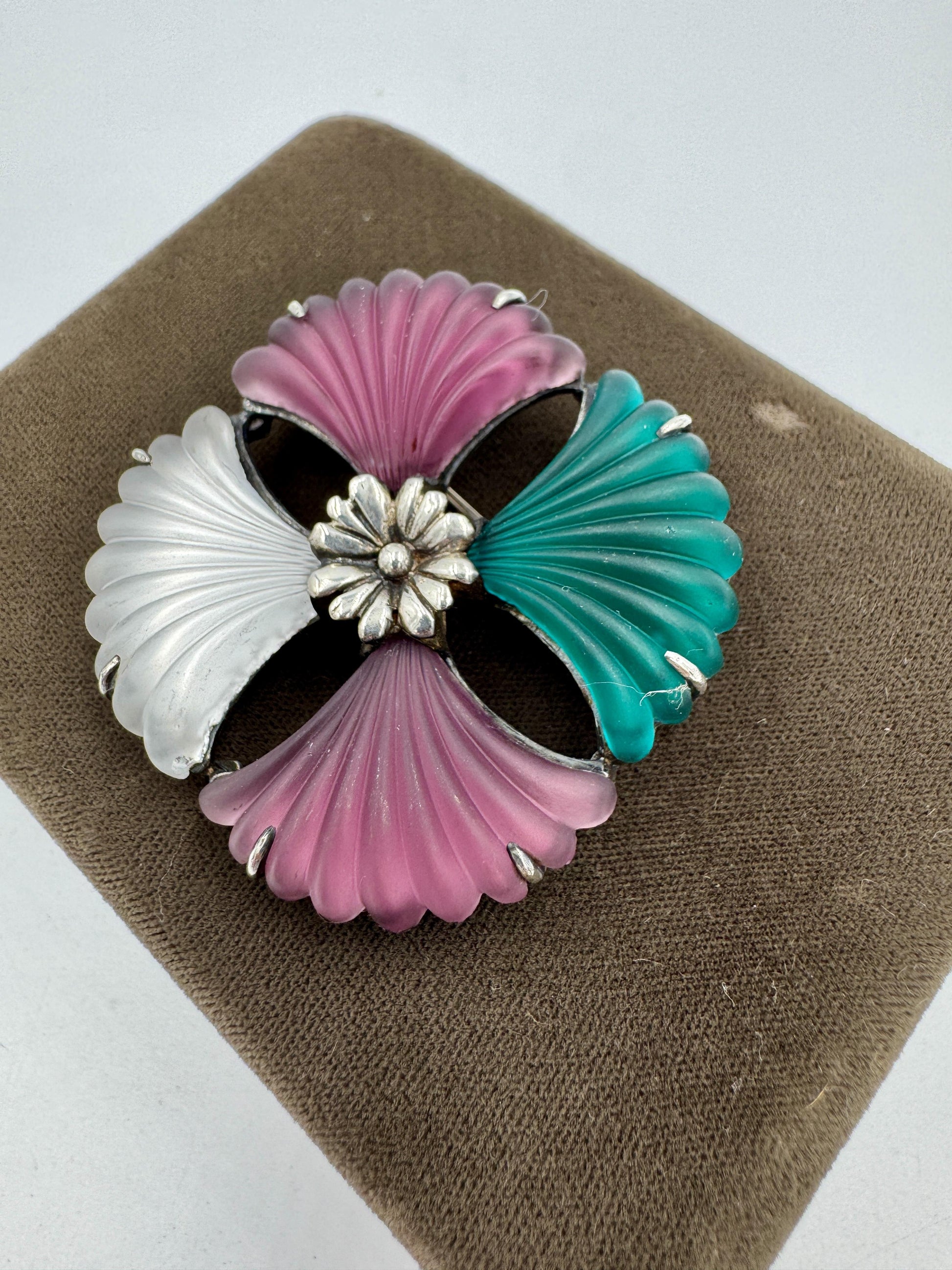 Rare Kenneth Cole Sterling Silver Flower Brooch pin