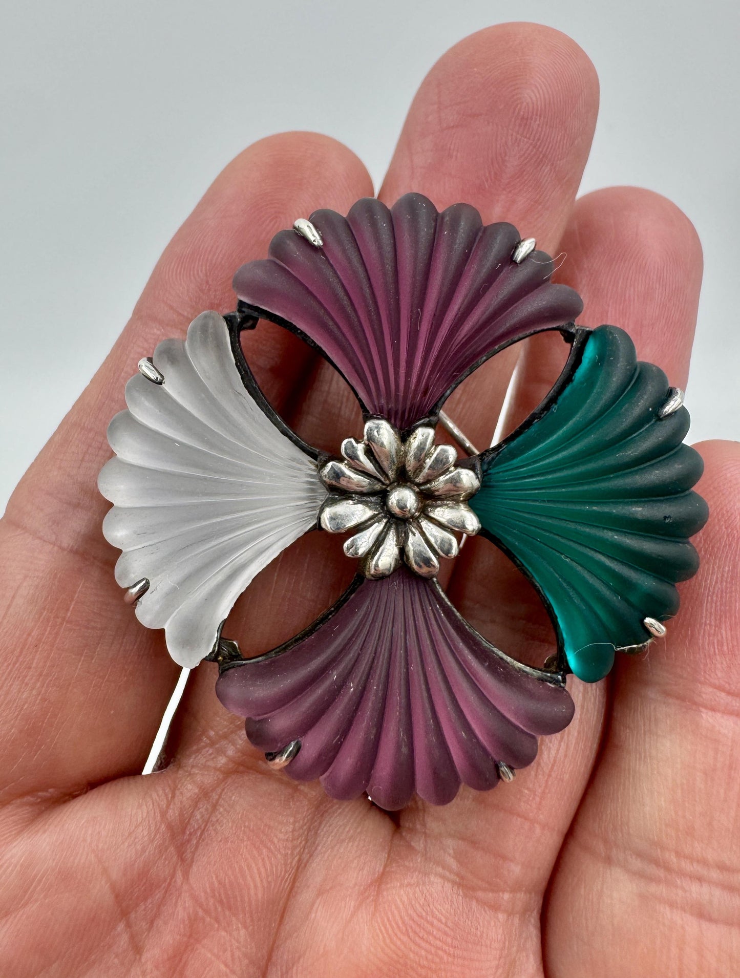 Rare Kenneth Cole Sterling Silver Flower Brooch pin