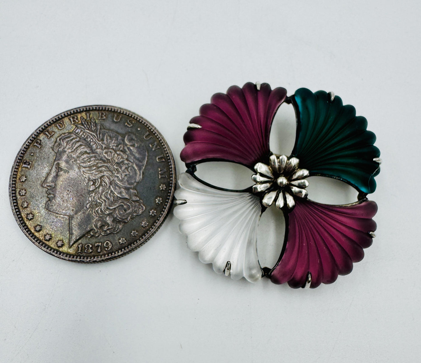 Rare Kenneth Cole Sterling Silver Flower Brooch pin