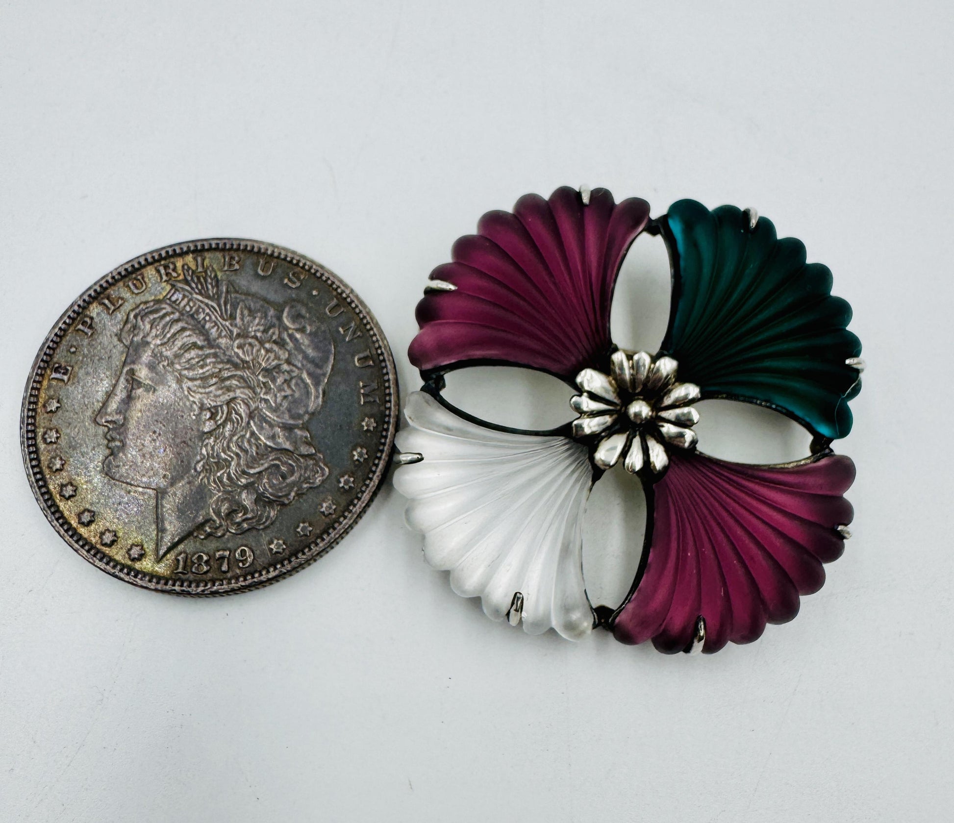 Rare Kenneth Cole Sterling Silver Flower Brooch pin