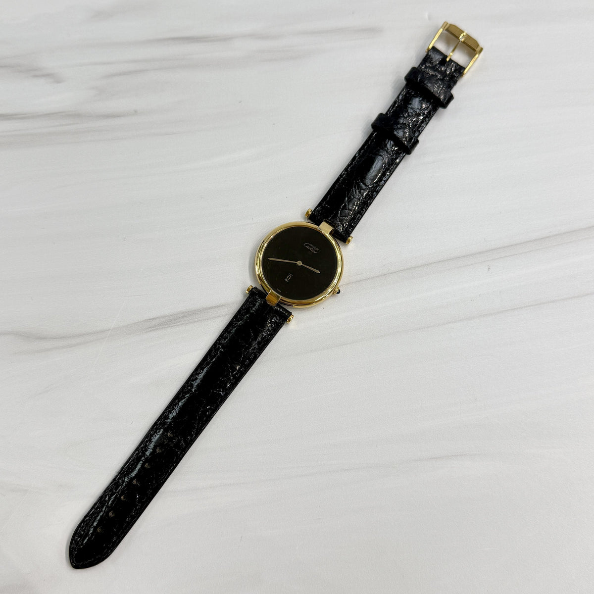 Vintage Cartier Vendome Vermeil 925 case quartz Large size Men's