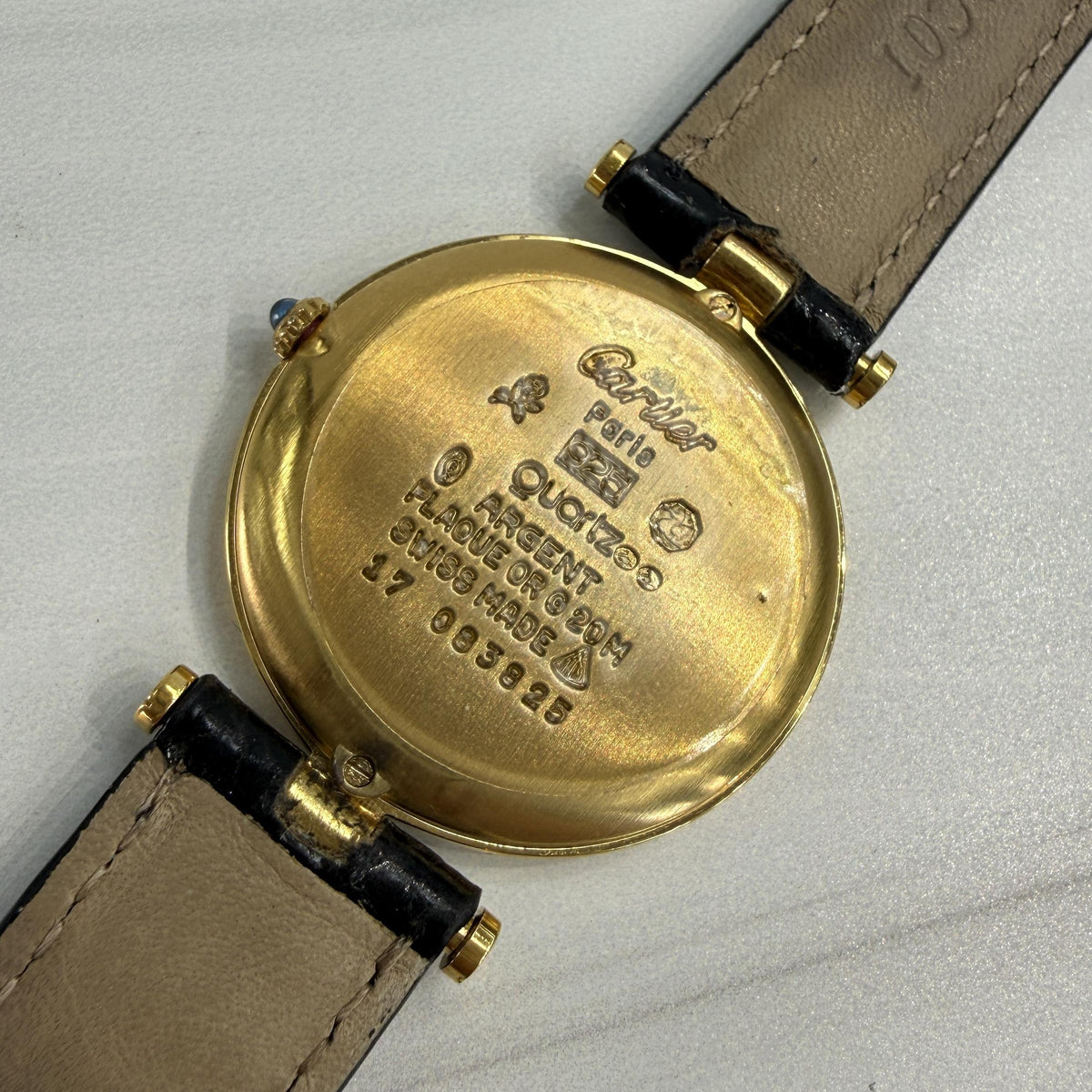 Vintage Cartier Vendome Vermeil 925 case quartz Large size Men's