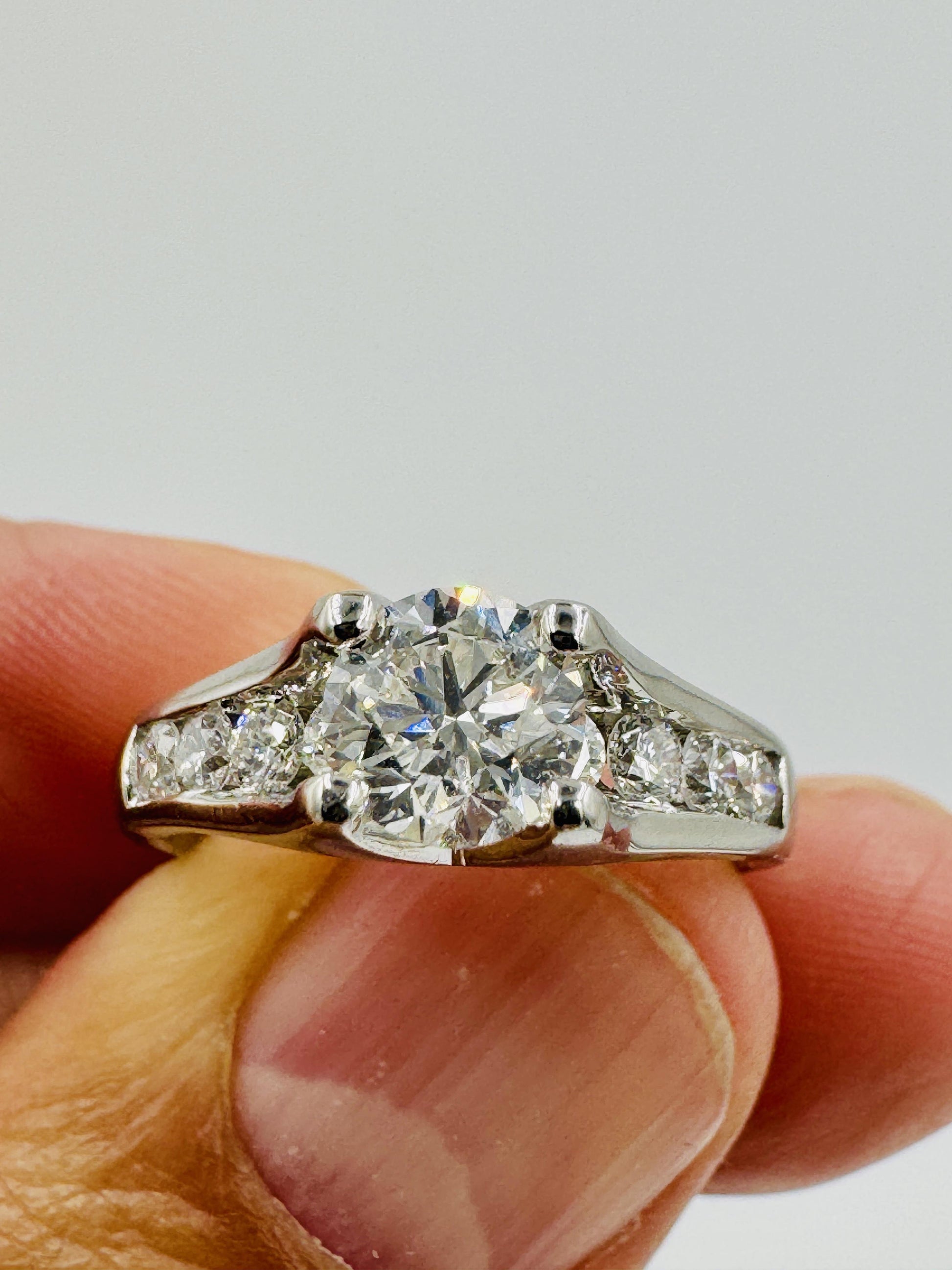 Platinum Diamond Engagement Ring EGL Certified