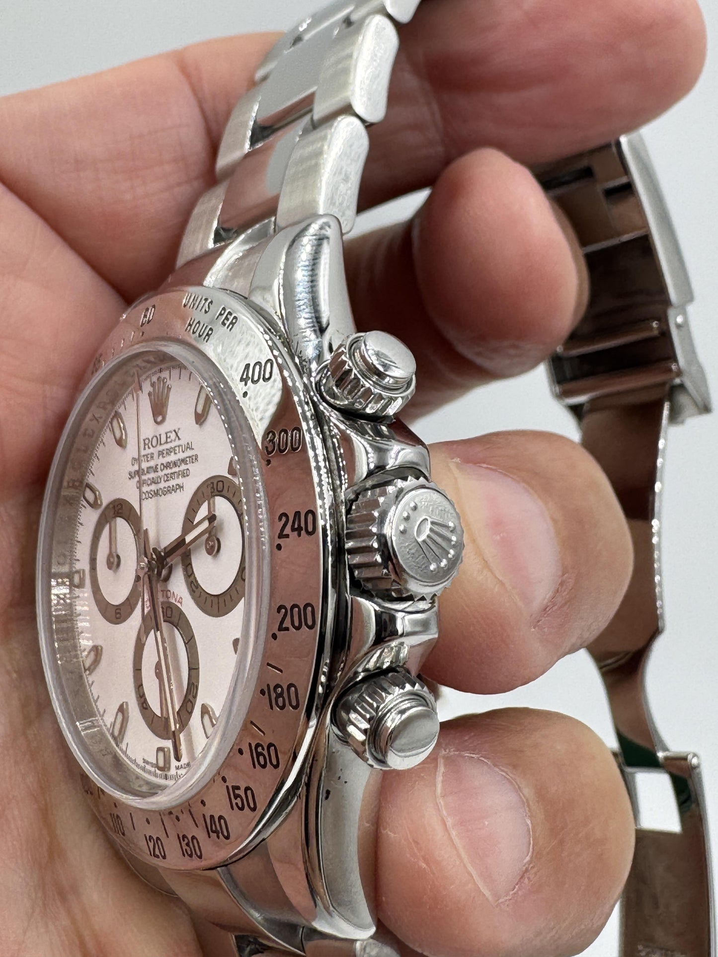 Rolex Daytona Cosmograph White Stainless Steel 40mm REHAUT Watch 116520