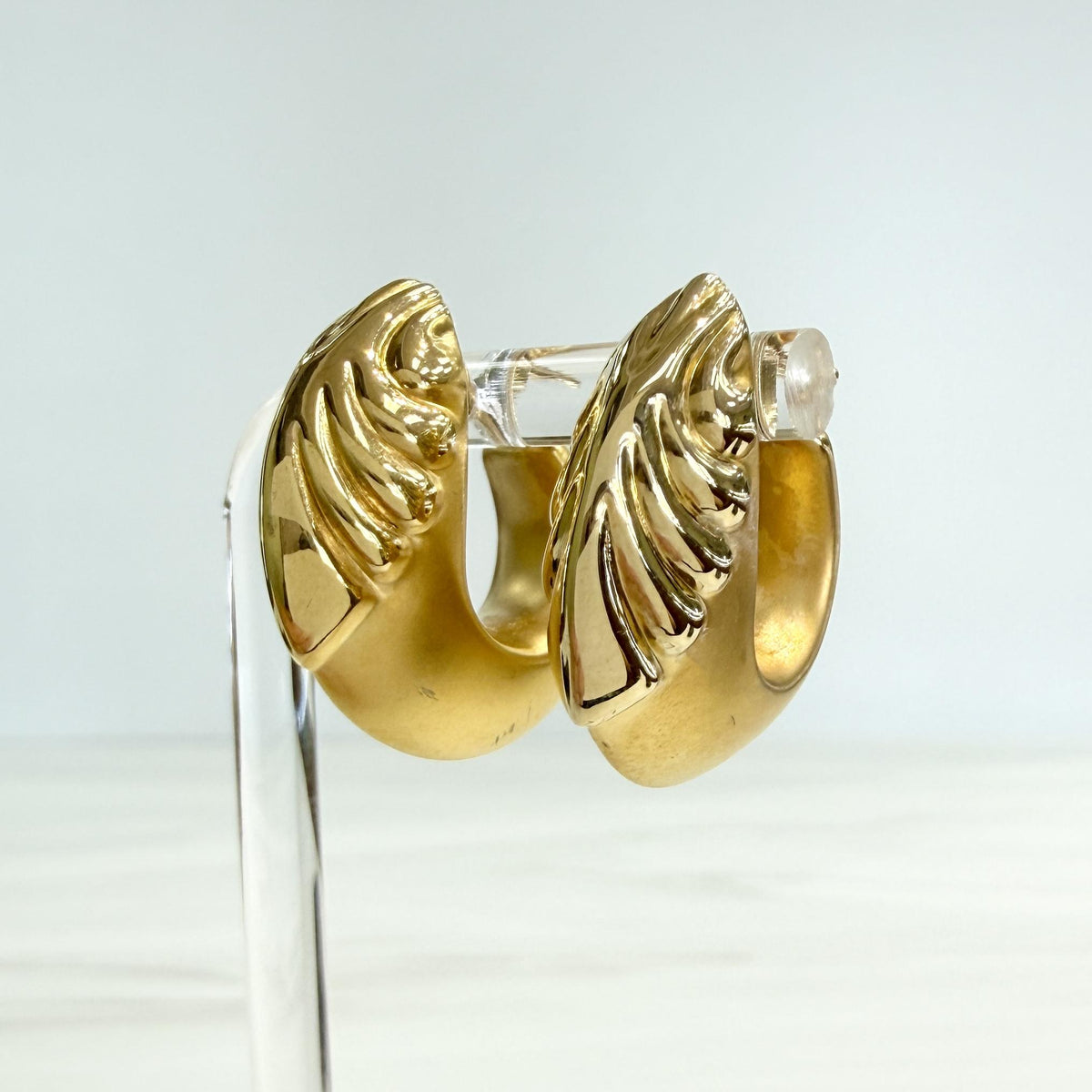 Charles Garnier Puffy Sculptural Hoop Earrings 18k Yellow Gold