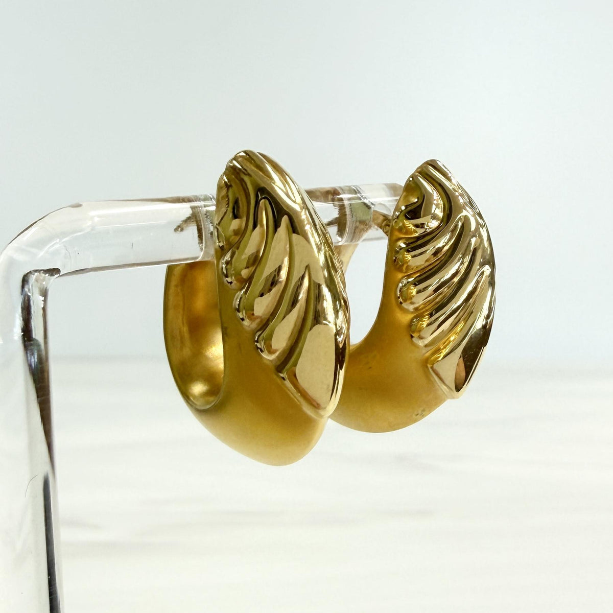 Charles Garnier Puffy Sculptural Hoop Earrings 18k Yellow Gold