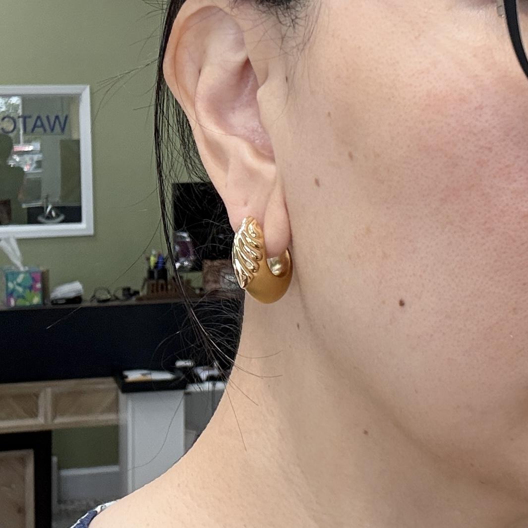 Charles Garnier Puffy Sculptural Hoop Earrings 18k Yellow Gold