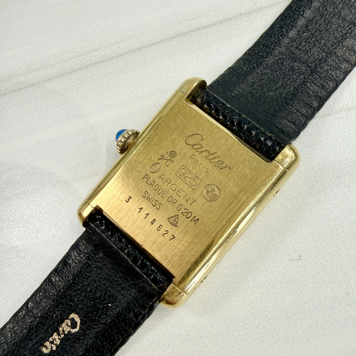 Cartier Tank Unisex 1970s Vintage Manual Wind 20x28mm 925 Vermeil