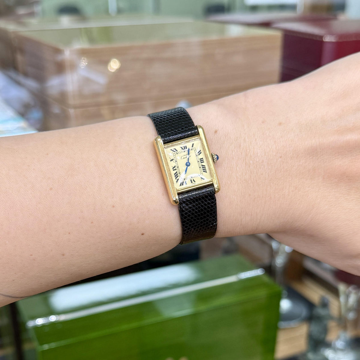 Cartier Tank Unisex 1970s Vintage Manual Wind 20x28mm 925 Vermeil