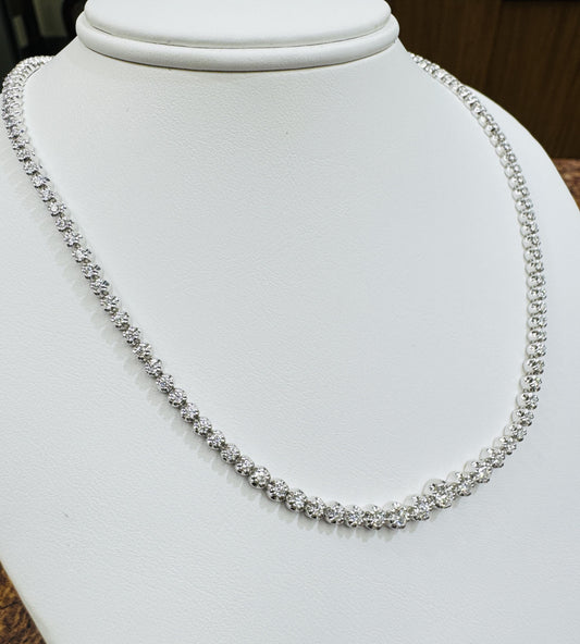 18k White Gold Diamond Tennis Necklace 3.50ct VS H