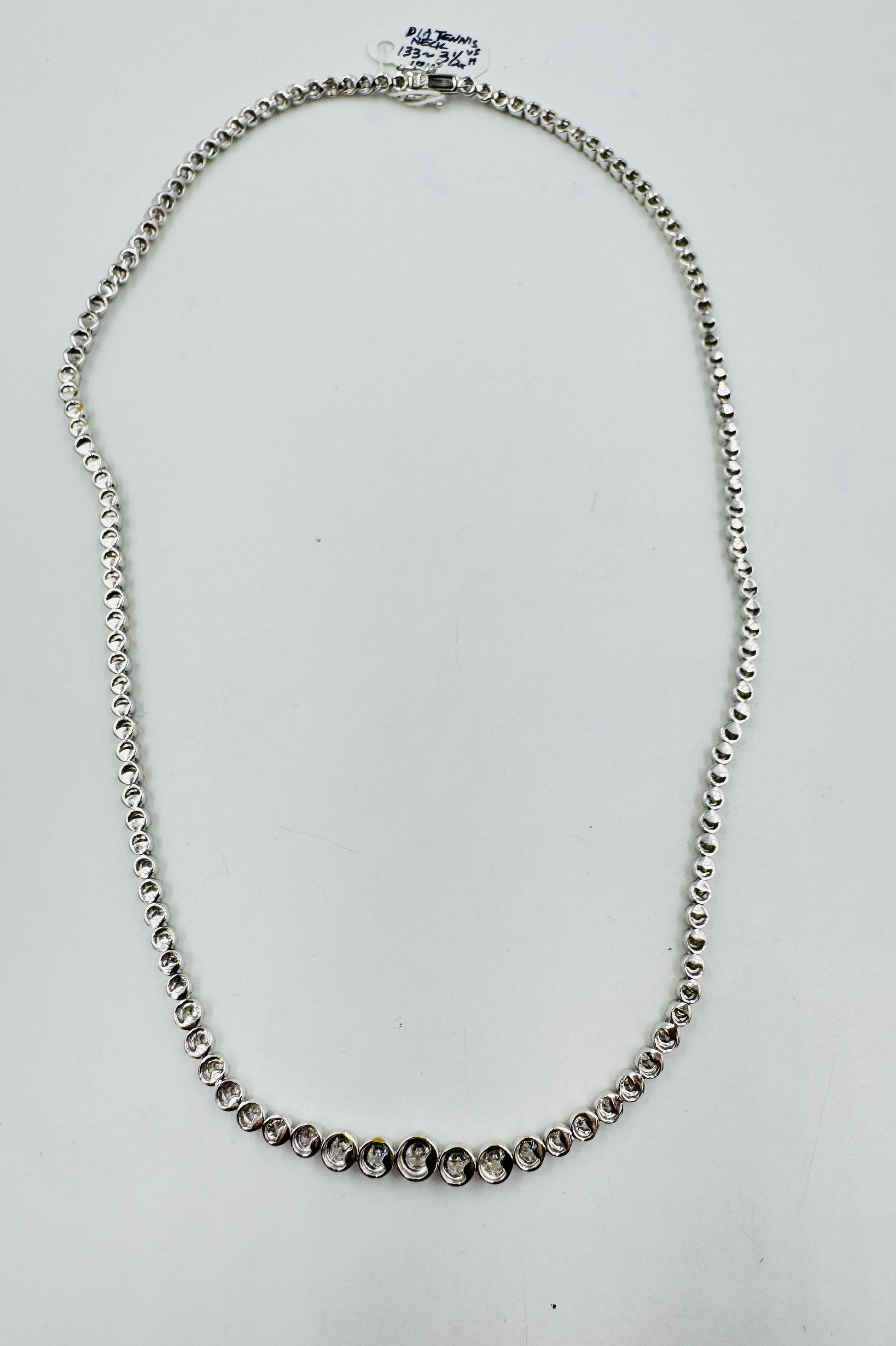 18k White Gold Diamond Tennis Necklace 3.50ct VS H