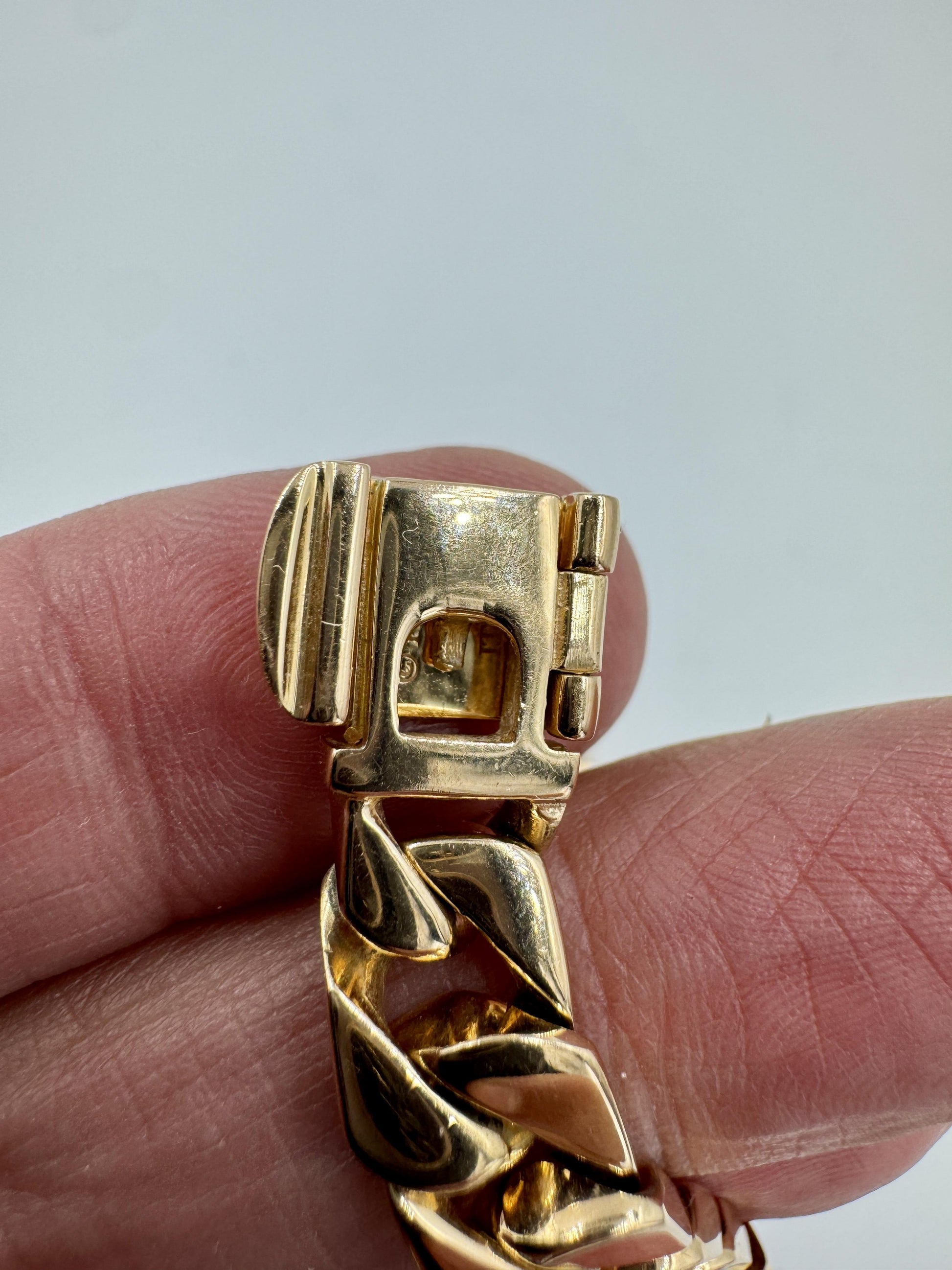 Tiffany 18k Curb Link Rose Gold Bracelet Men's