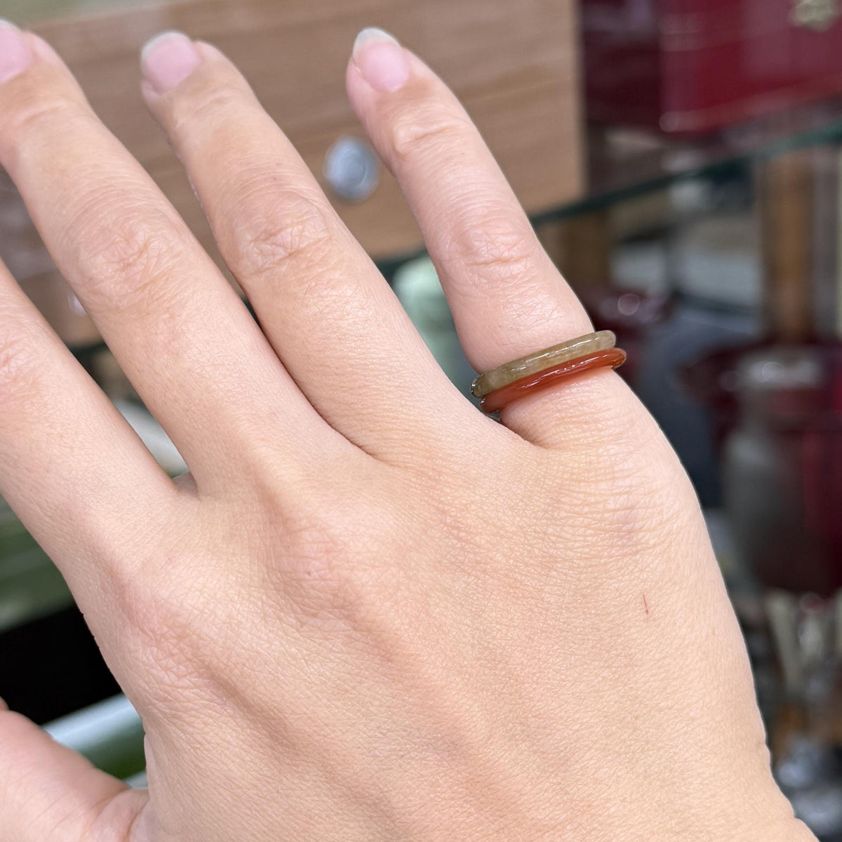 Pair of Nephrite Jade Stacking Bands