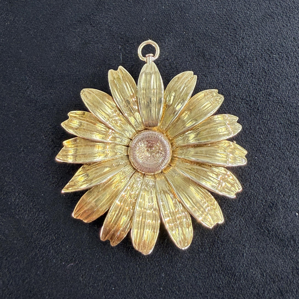 1950's Retro Daisy Brooch Pin and Pendant Combo 14k Yellow Gold
