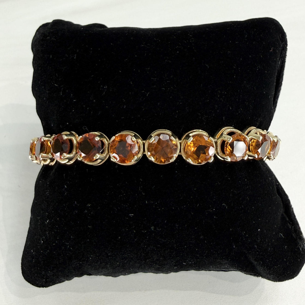 Vintage 1990's Citrine Gradient Tennis Bracelet 14k Yellow Gold