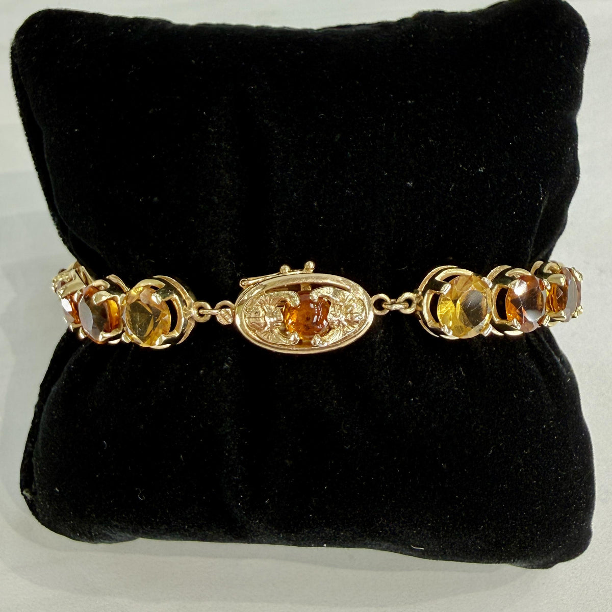Vintage 1990's Citrine Gradient Tennis Bracelet 14k Yellow Gold