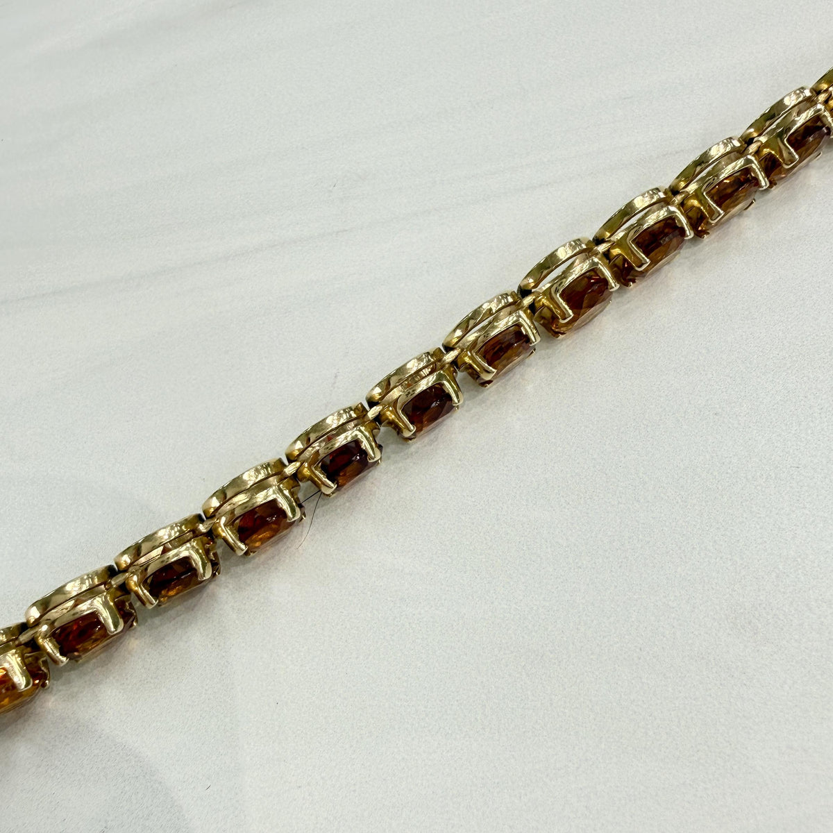 Vintage 1990's Citrine Gradient Tennis Bracelet 14k Yellow Gold
