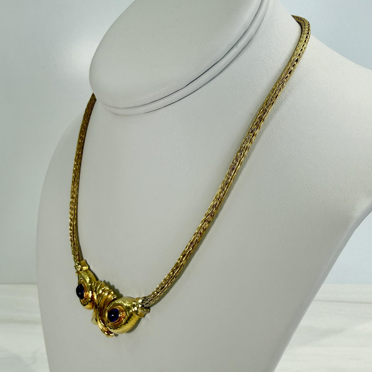 Vintage LALAoUNIS Byzantine Revival Amethyst Necklace 18k Yellow Gold