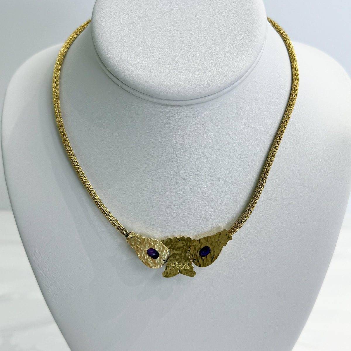 Vintage LALAoUNIS Byzantine Revival Amethyst Necklace 18k Yellow Gold