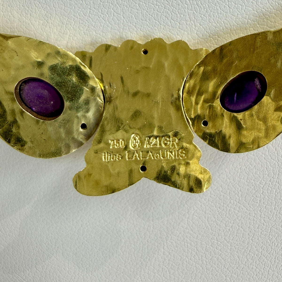 Vintage LALAoUNIS Byzantine Revival Amethyst Necklace 18k Yellow Gold