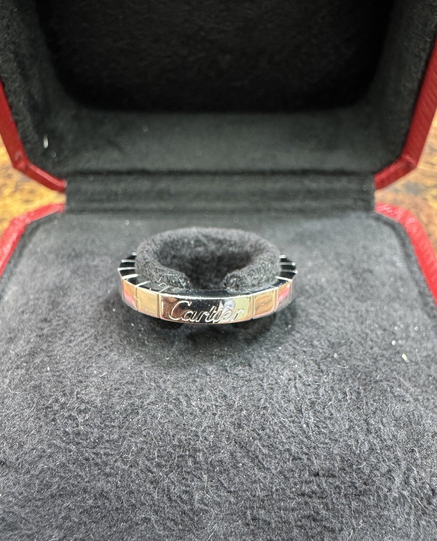 Cartier Lanieres 18k White Gold 3mm Wide Band Ring Size 52-US 6