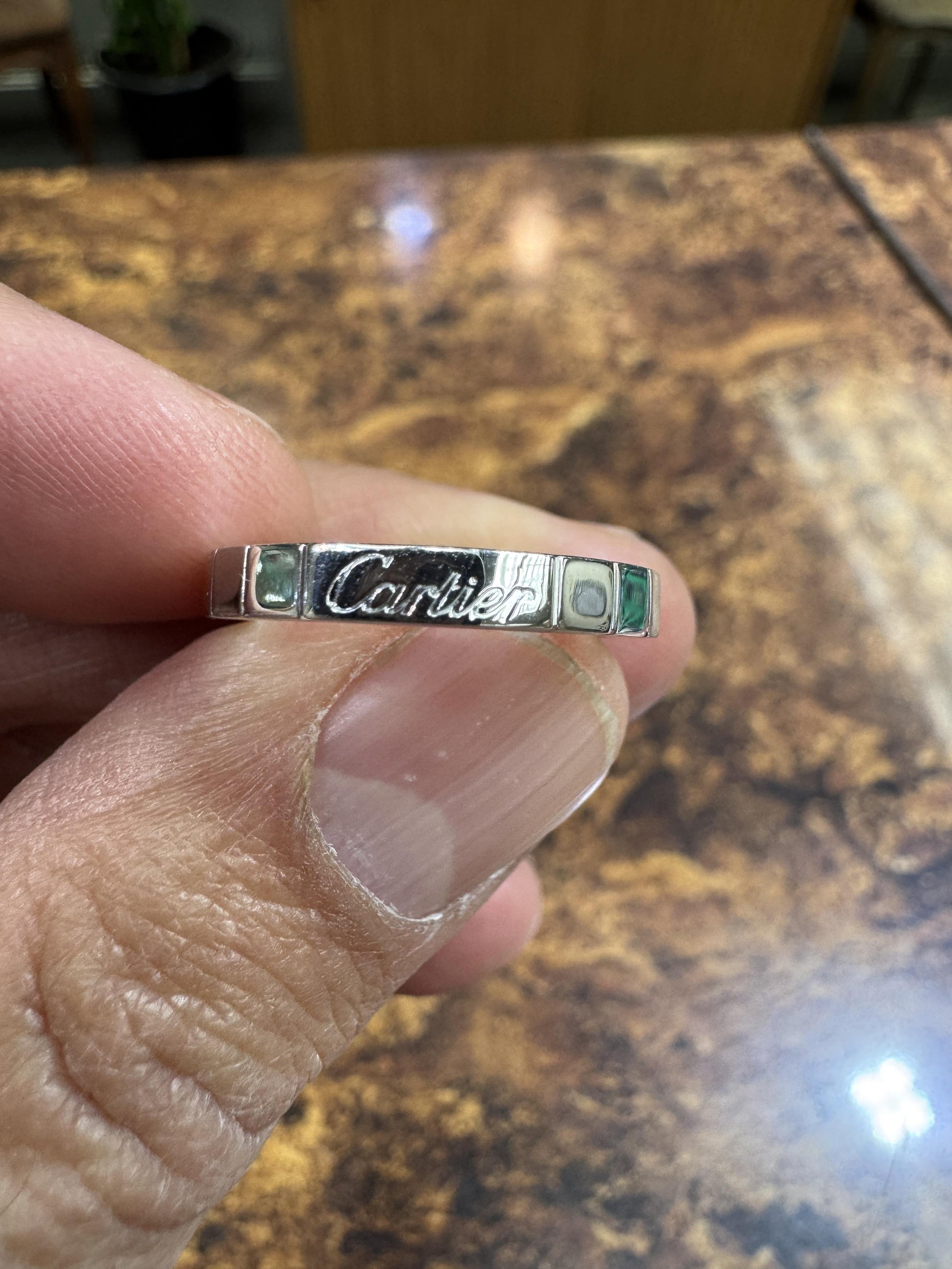 Cartier Lanieres 18k White Gold 3mm Wide Band Ring Size 52-US 6